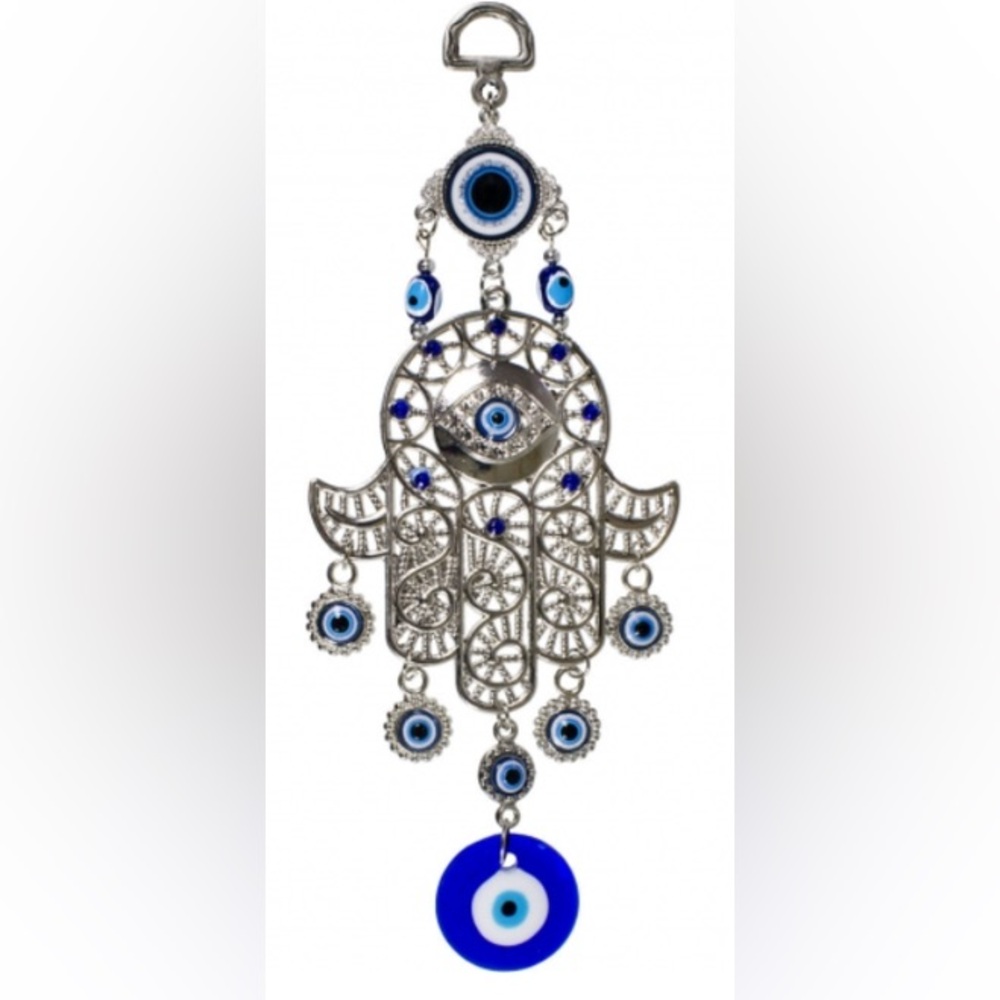 *NEW*Blue Evil Eye Hamsa Hand Hanging Amulet Ornament Decoration for Protection